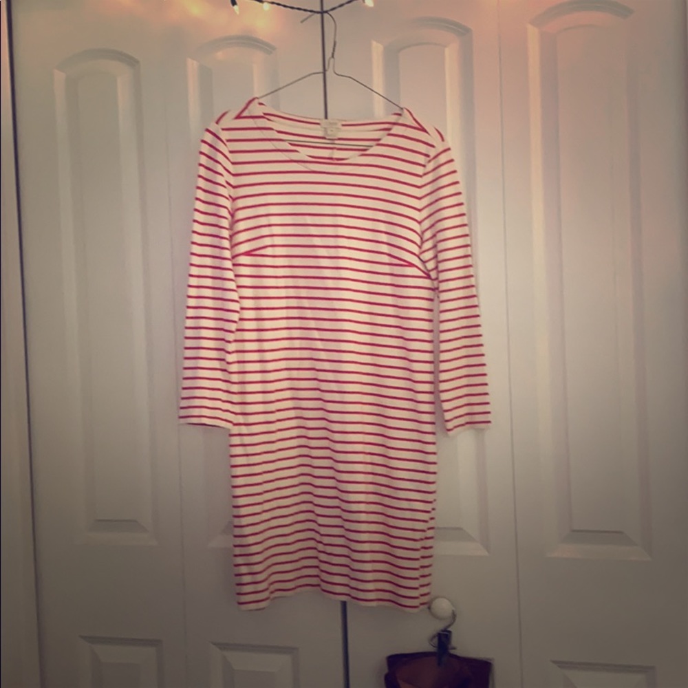 Jcrew White and red striped mini dress xxs